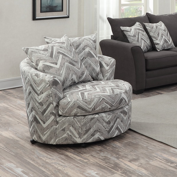 Shop Porter Dorian Abstract Grey Contemporary Modern Swivel Cuddler