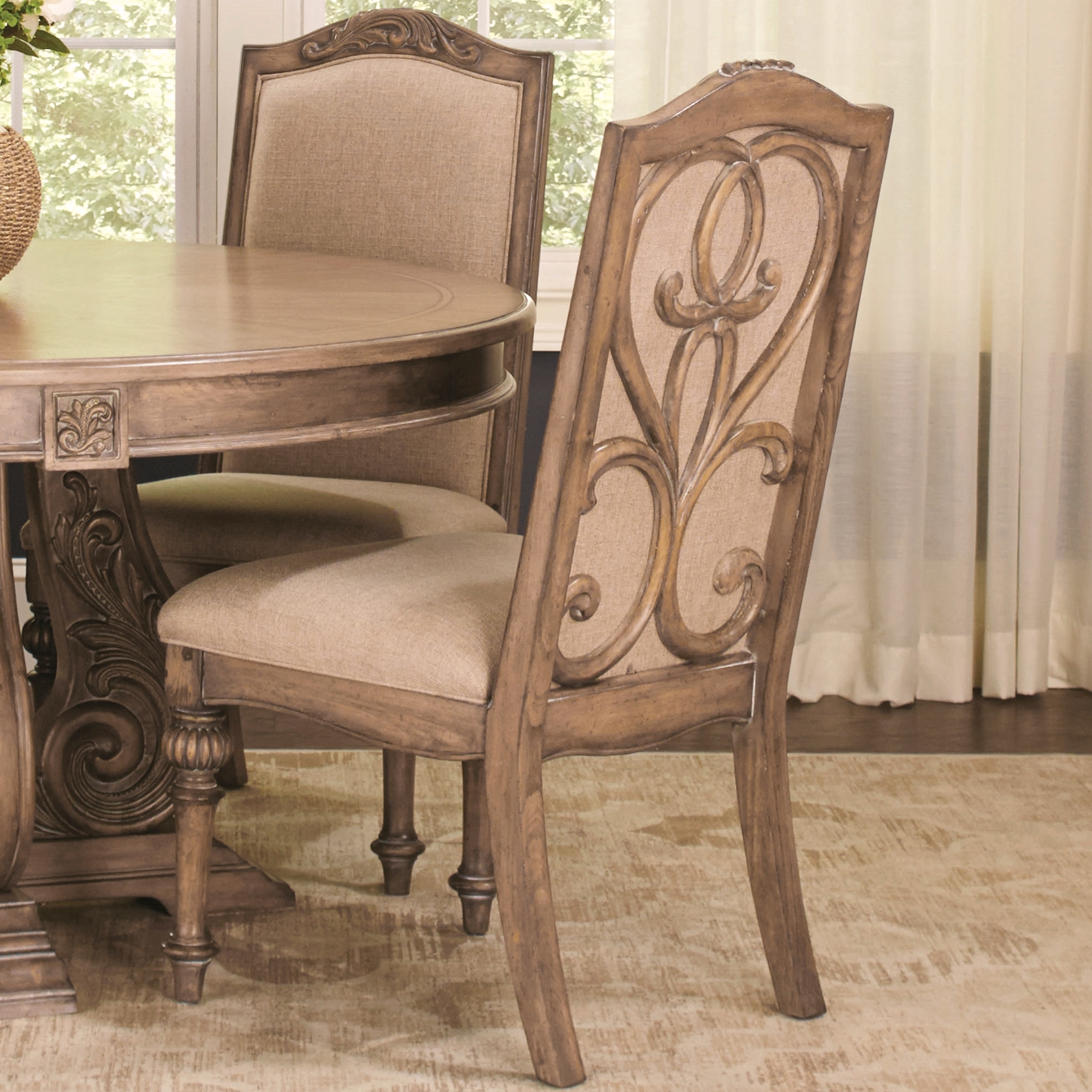 La Bauhinia French Antique Carved Wood Design Dining Arm Chairs (Set of 2)  - Bed Bath & Beyond - 14393877