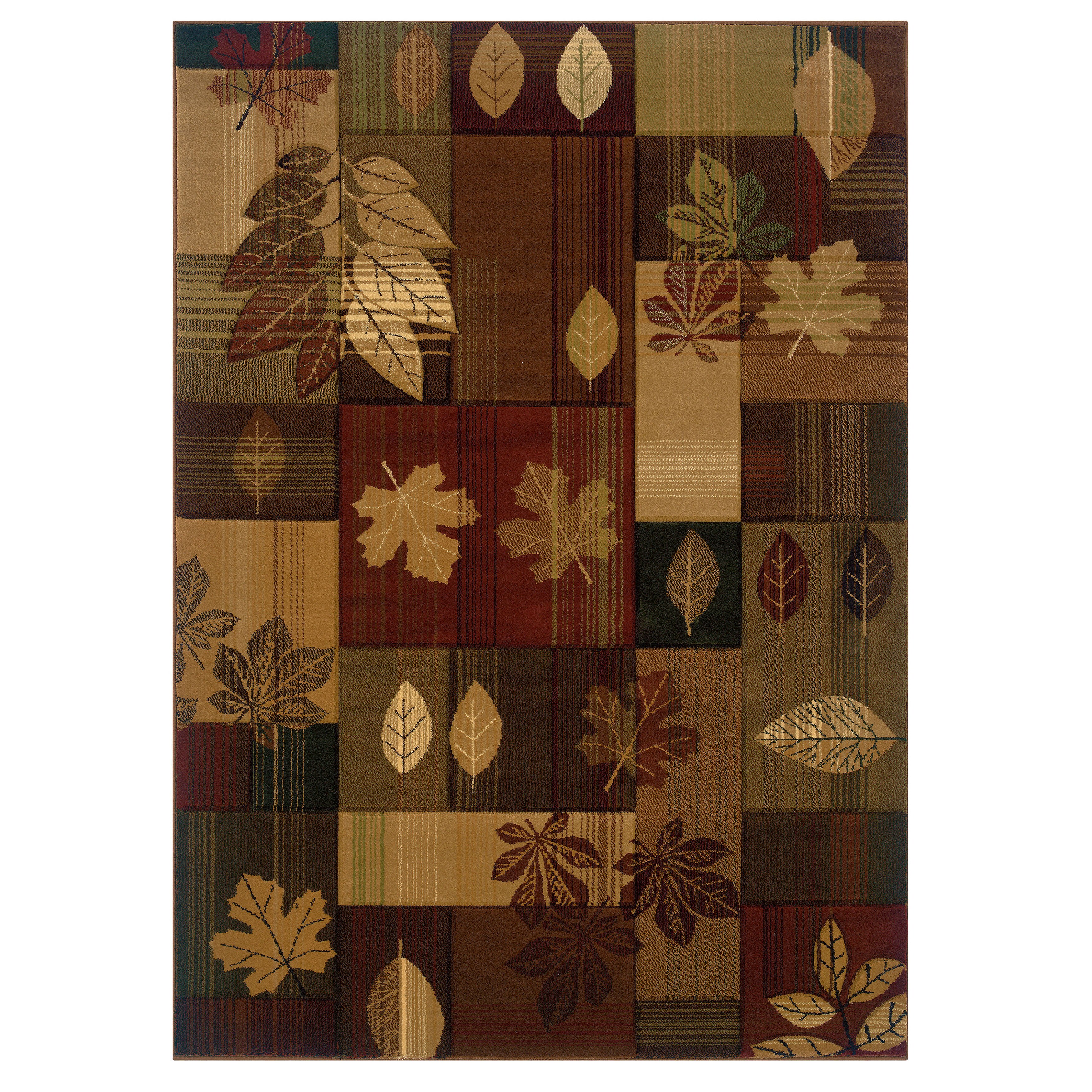 Westfield Home Wildwood Autumn Leaves Multi Hand Carved Area Rug 5 3 X 7 6