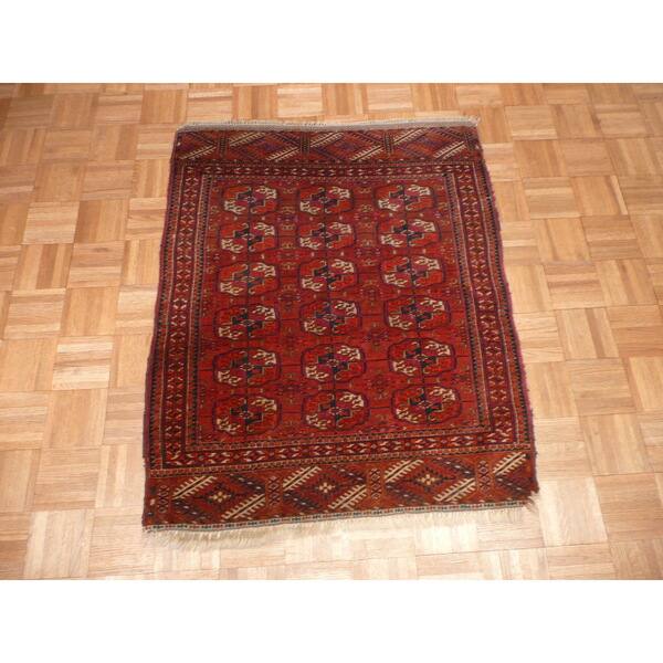 slide 1 of 6, Hand Knotted Rust Red Fine Bokara with Wool Oriental Rug