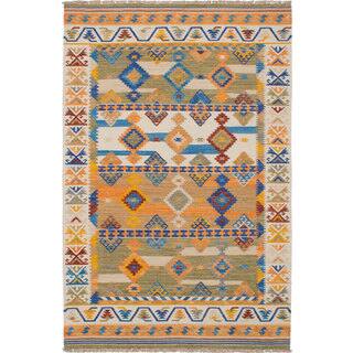 Unique One Of A Kind Area Rugs For Less Ecarpetgallery Hand Woven Esme 300065 Ivory Wool And Cotton Kilim 5 3 X