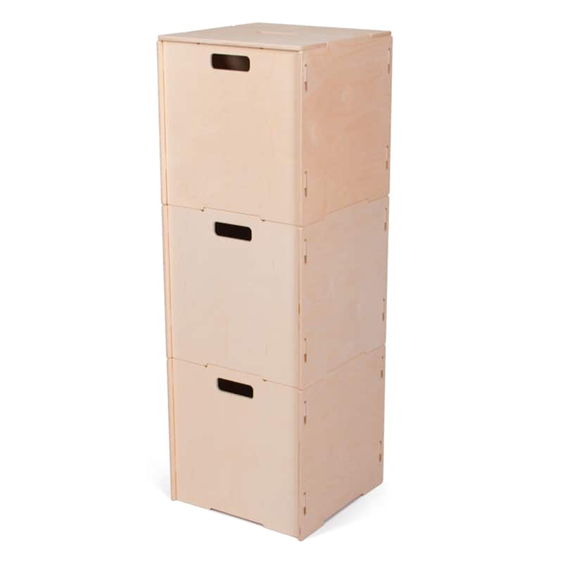 Stackable Wooden Storage Boxes with Lids