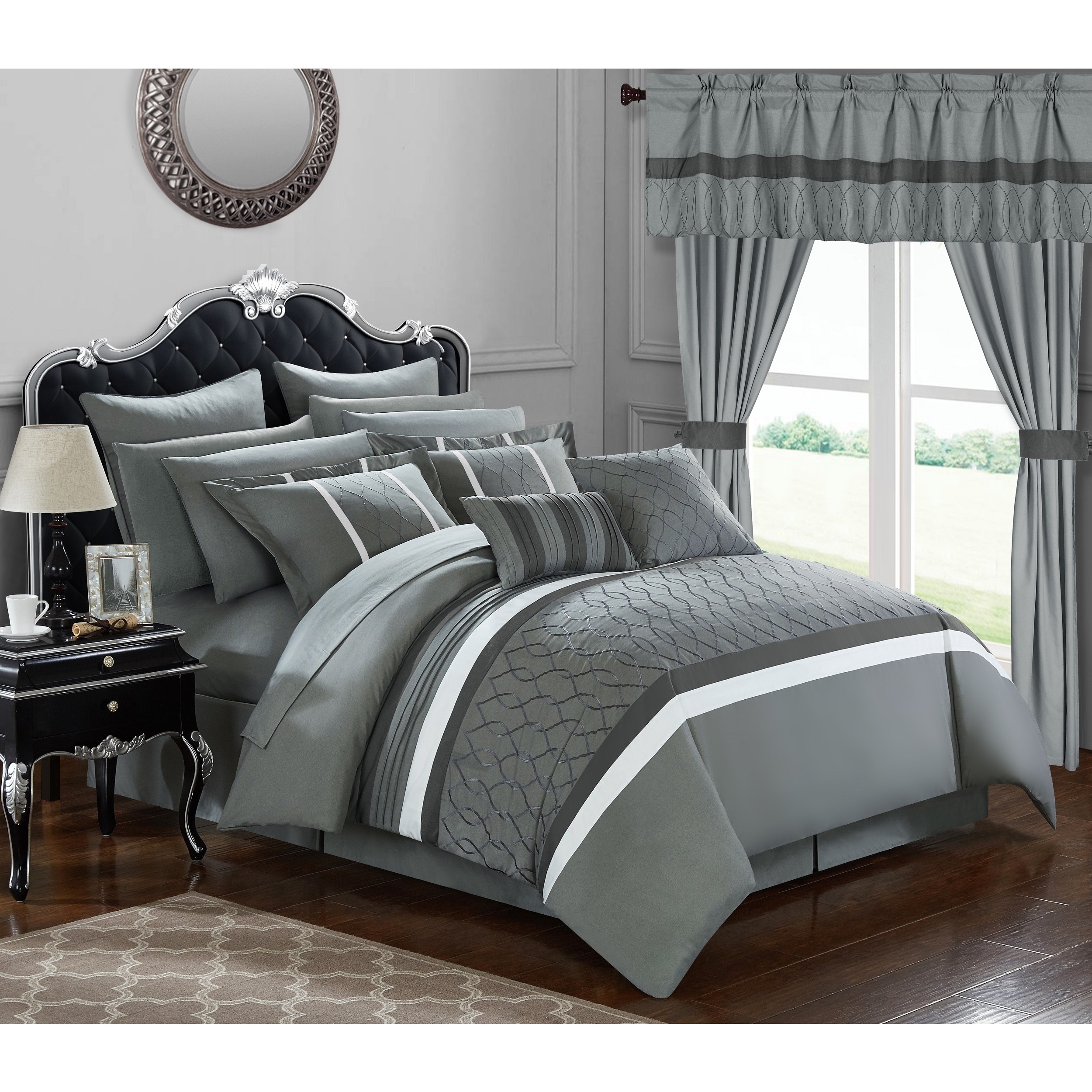 Shop Chic Home 24 Piece Lance King Bed In A Bag Comforter Set On