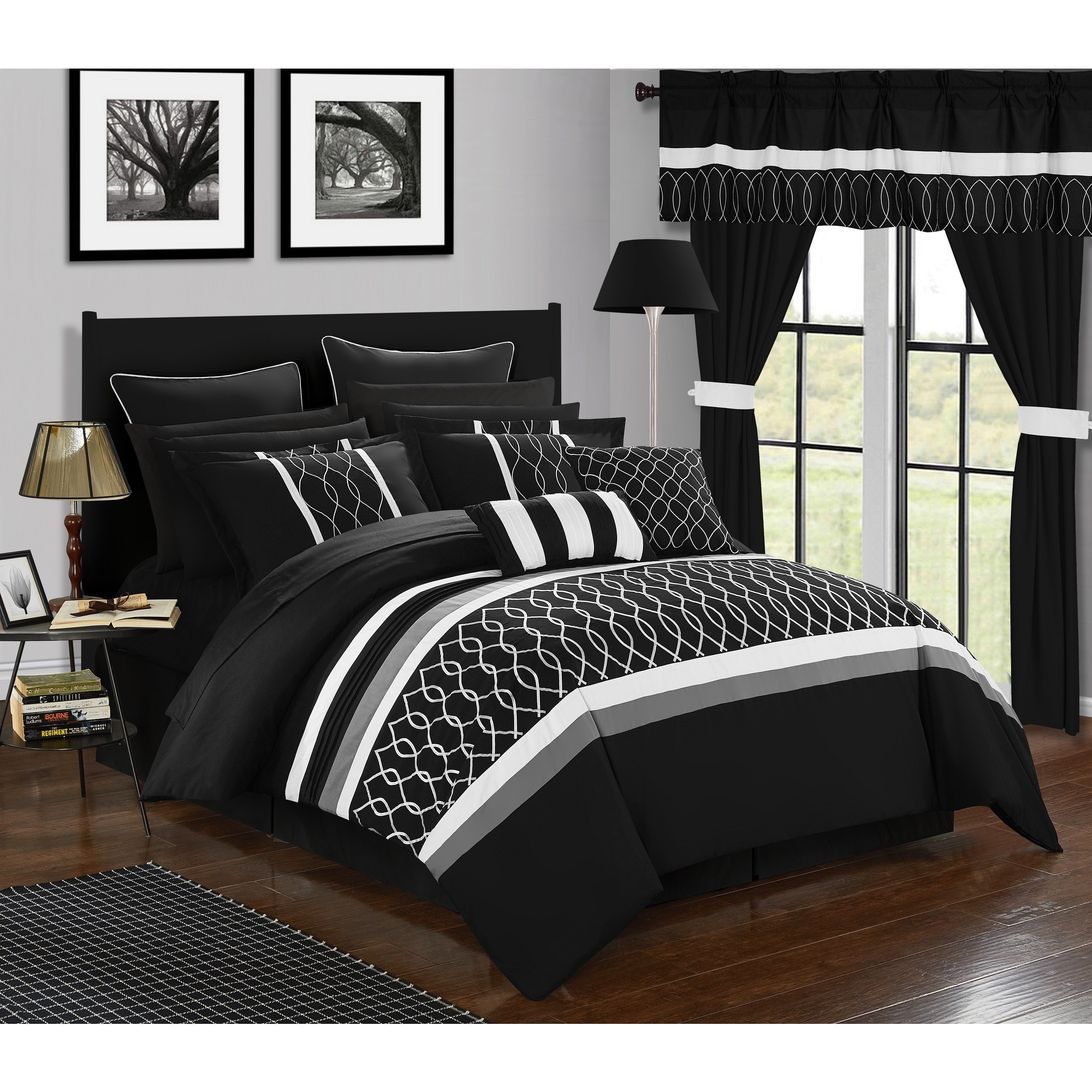 Shop Chic Home 24 Piece Lance King Bed In A Bag Comforter Set On