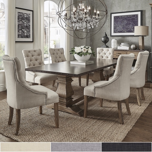Voyager Wood and Zinc Balustrade 7-Piece Rectangle Dining Set by iNSPIRE Q Artisan. Opens flyout.