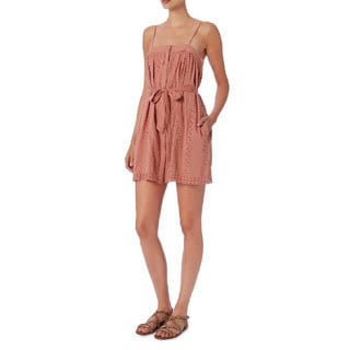 St Roche Women S Kiki Blush Cotton Belted Eyelet Dress Free St Roche Women X27 S Kiki Blush Cotton Belted Eyelet Dress