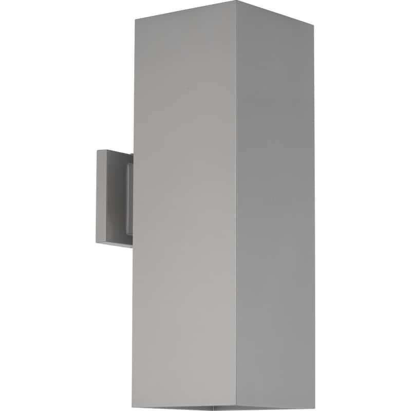 6" LED Square Cylinder Gray Outdoor Up/Down Wall Lantern Light