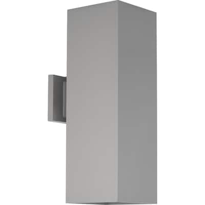 6" LED Square Cylinder Gray Outdoor Up/Down Wall Lantern Light