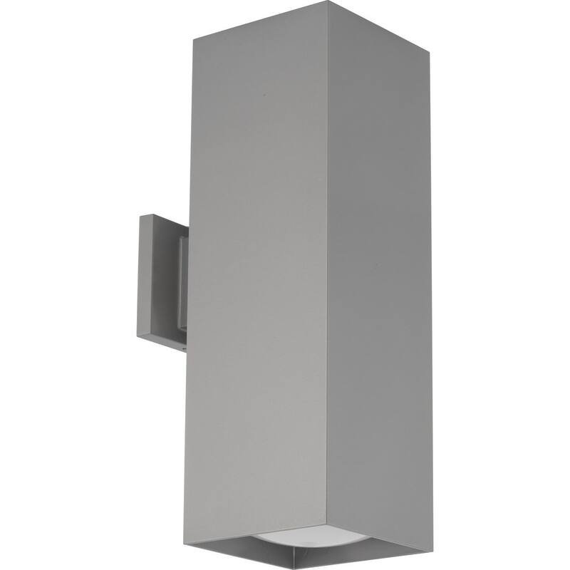 6" LED Square Cylinder Gray Outdoor Up/Down Wall Lantern Light