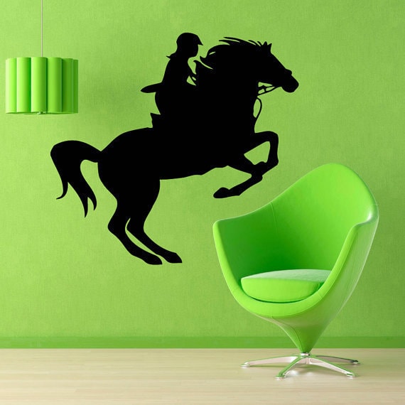shop woman horse rider animals decor kids wall decor home vinyl wall