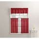 preview thumbnail 65 of 66, No. 918 Martine Microfiber Semi-Sheer Rod Pocket Kitchen Curtain Valance and Tiers Set 54"x24" - Red