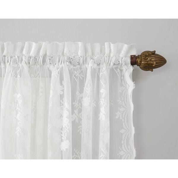 Shop No 918 Alison Sheer Lace Elongated Kitchen Curtain Tier Pair