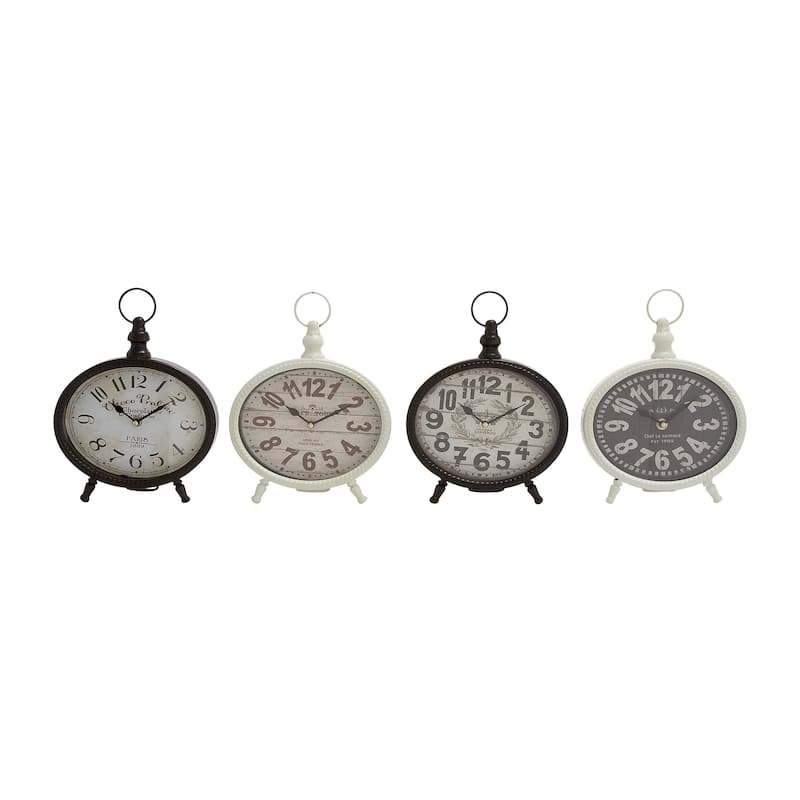 Black Iron Vintage Clock No Theme (Set of 4)