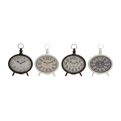 Black Iron Vintage Clock No Theme (Set of 4)