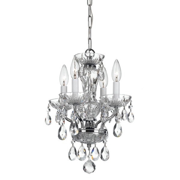 Crystorama Traditional Collection 4 Light Chrome Italian Crystorama Traditional Collection 4 Light Chrome Italian Crystal Mini Chandelier