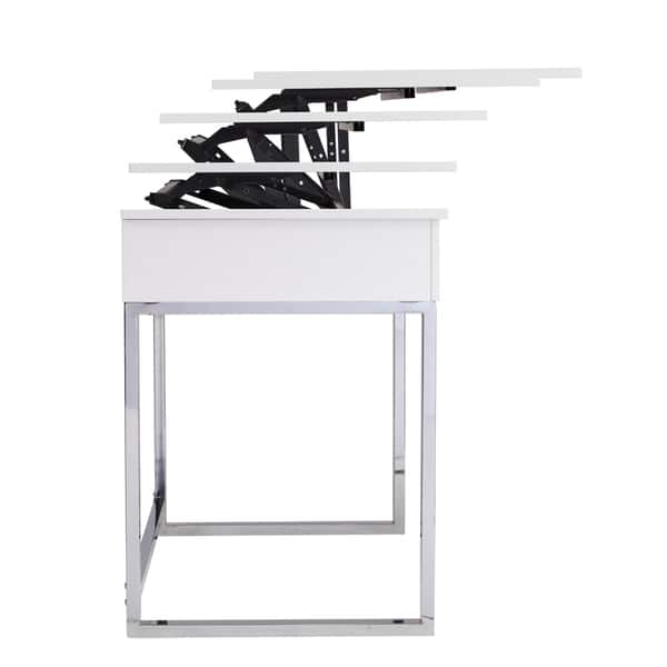 Shop Ida White Adjustable Height Sit Stand Desk Free Shipping