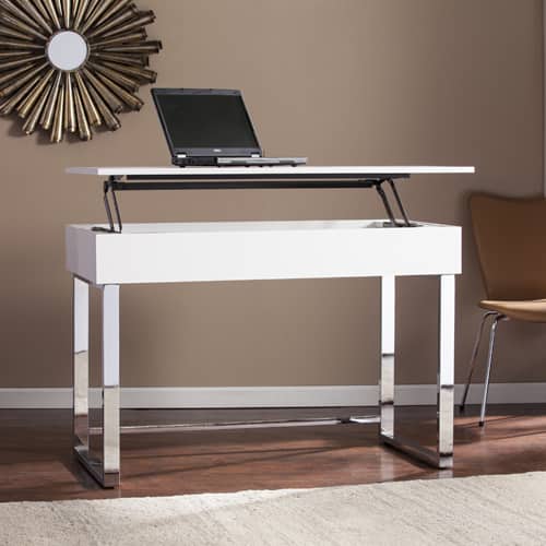 SEI Furniture Ida White Adjustable Height Sit/ Stand Desk
