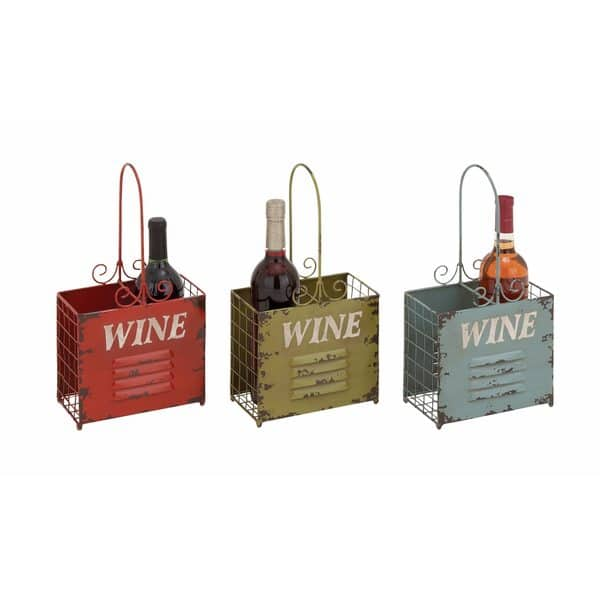 Multi Iron Vintage Wine Holder (Set of 3) Overstock 14522504