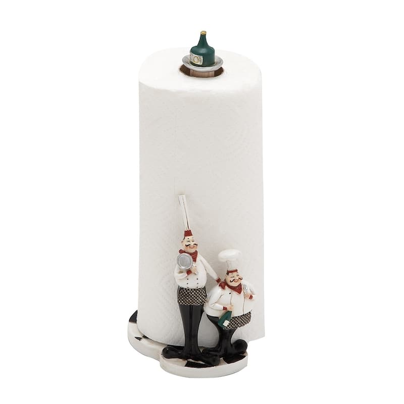 White Polystone Chef Paper Towel Holder - Small