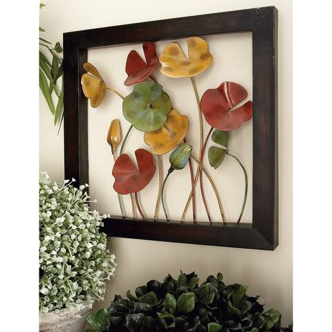 Multi Iron Traditional Wall Decor Floral and botanical (Set of 4)