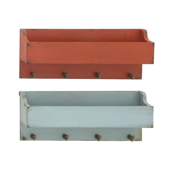 Wood Farmhouse Wall Shelf Hook (Set of 2)