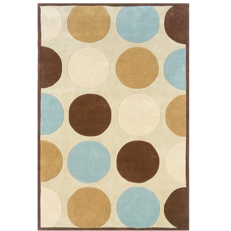 Hand Tufted Trio Collection Polka Dot Rug - 8' X 10' - Tan