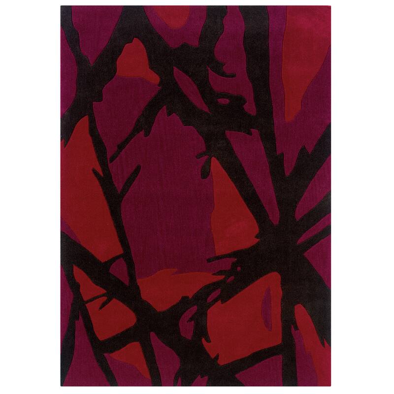 Hand-Tufted Trio Fracture Rug Collection - 5' X 7' - Red/Grey
