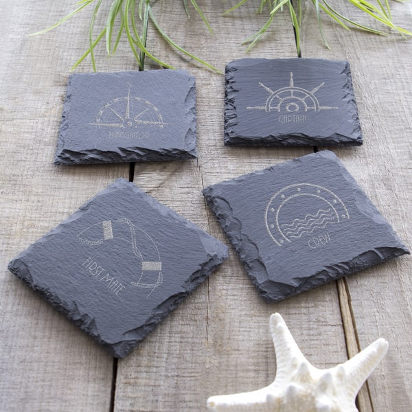 slide 1 of 7, Nautical Slate Coasters (Pack of 4)