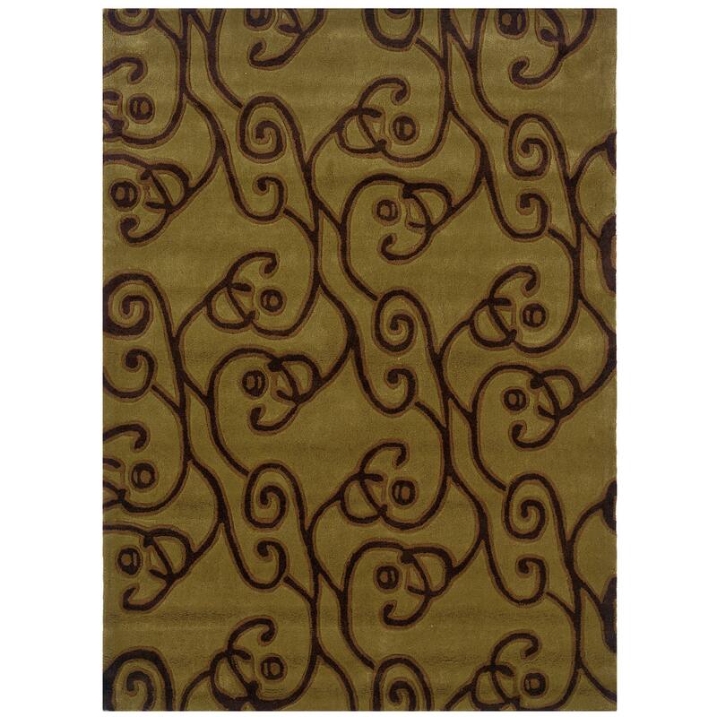 Hand-Tufted Trio Kink Rug Collection - 5' X 7' - Green