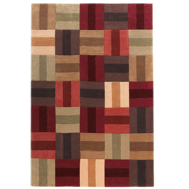 Hand-Tufted Trio Scotch Rug Collection - 8' X 10' - Beige/Burgundy