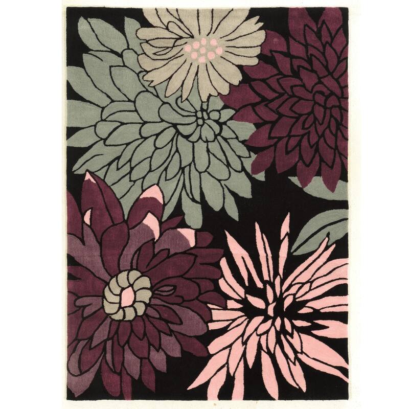 Hand-Tufted Trio Mums Rug Collection - 8' X 10' - Black