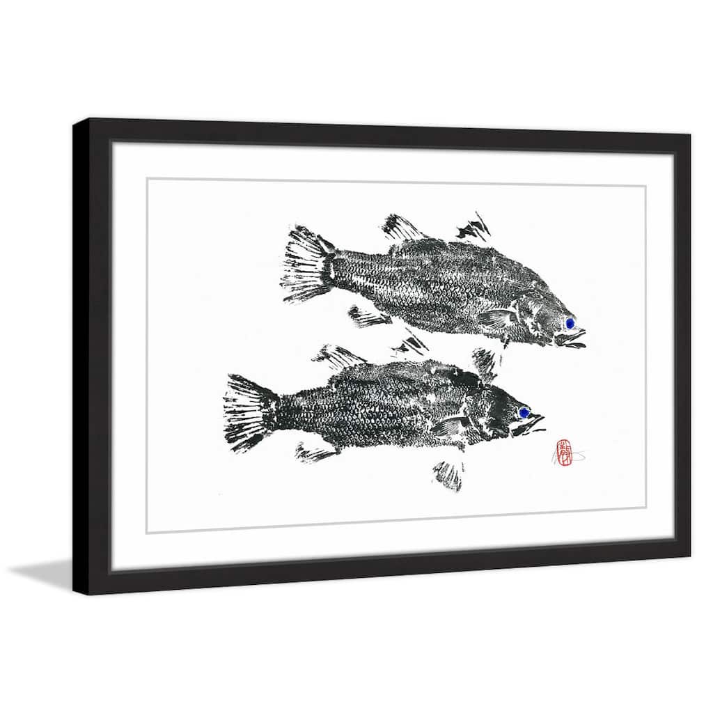 'Blue Eyed Fish' Framed Painting Print