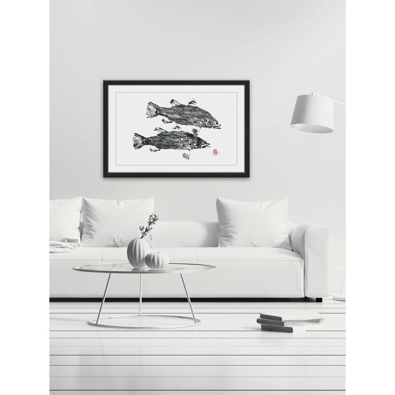 'Blue Eyed Fish' Framed Painting Print