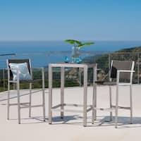 Cape Coral Outdoor 3-piece Wicker Bar Set with Wicker Table Top by Christopher Knight Home