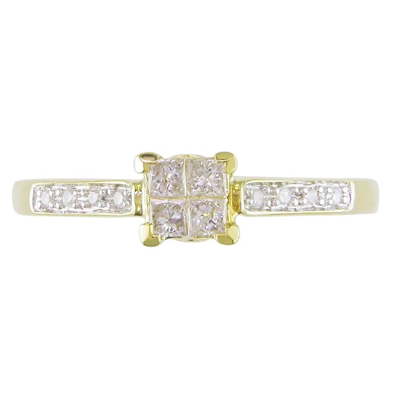 Miadora Signature Collection 10k Yellow Gold 1/4ct TDW Diamond Engagement Ring - White