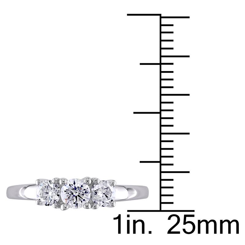 Miadora Signature Collection 14k White Gold 1/2ct TDW Certified Diamond Three-Stone Engagement Ring