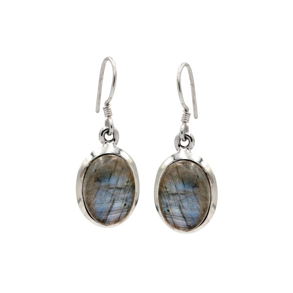 Sterling Silver Oval Labradorite Earring Free Shipping On Orders Sterling Silver Oval Labradorite Earring