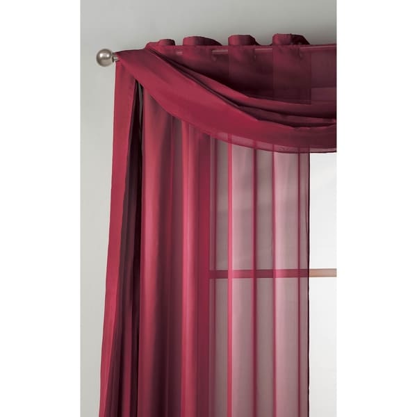 red sheer curtain scarf