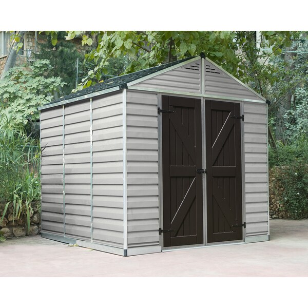 Shop Palram 8ft. x 8ft. Tan/Brown Skylight Shed - Free 