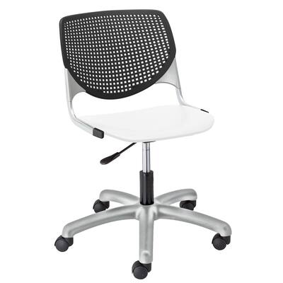 KFI KOOL Black Back/White Seat Poly Task Chair