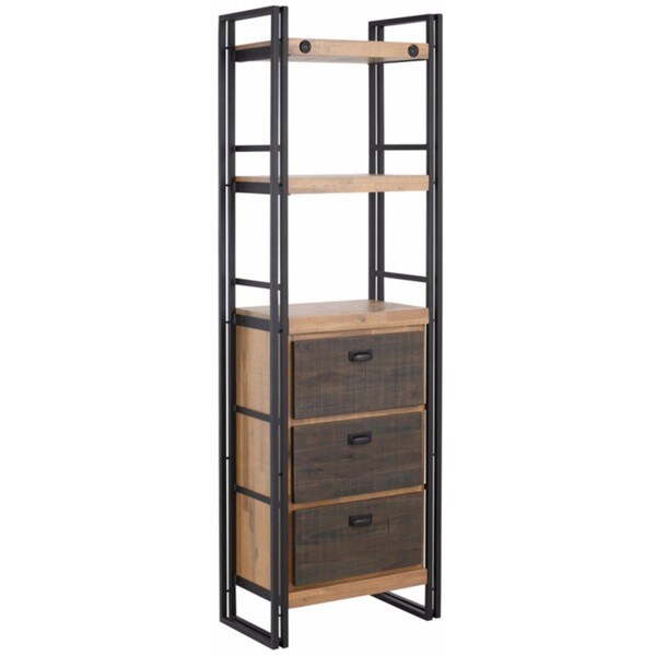 Shop Indira Industrial Acacia Wood and Metal 3 Drawer ...