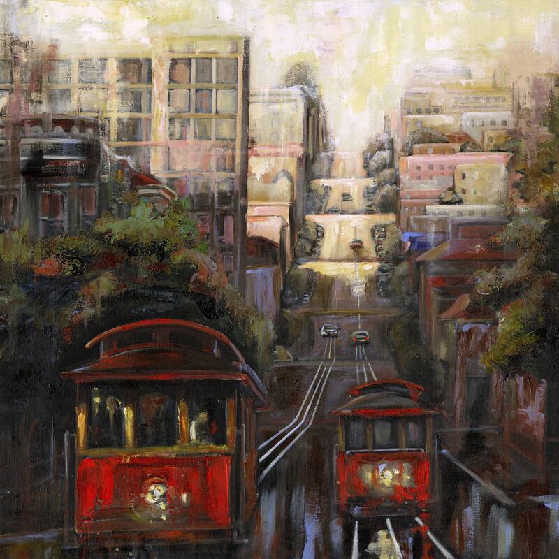 'Up and Down San Francisco' Painting Print on Wrapped Canvas - Multi-Color