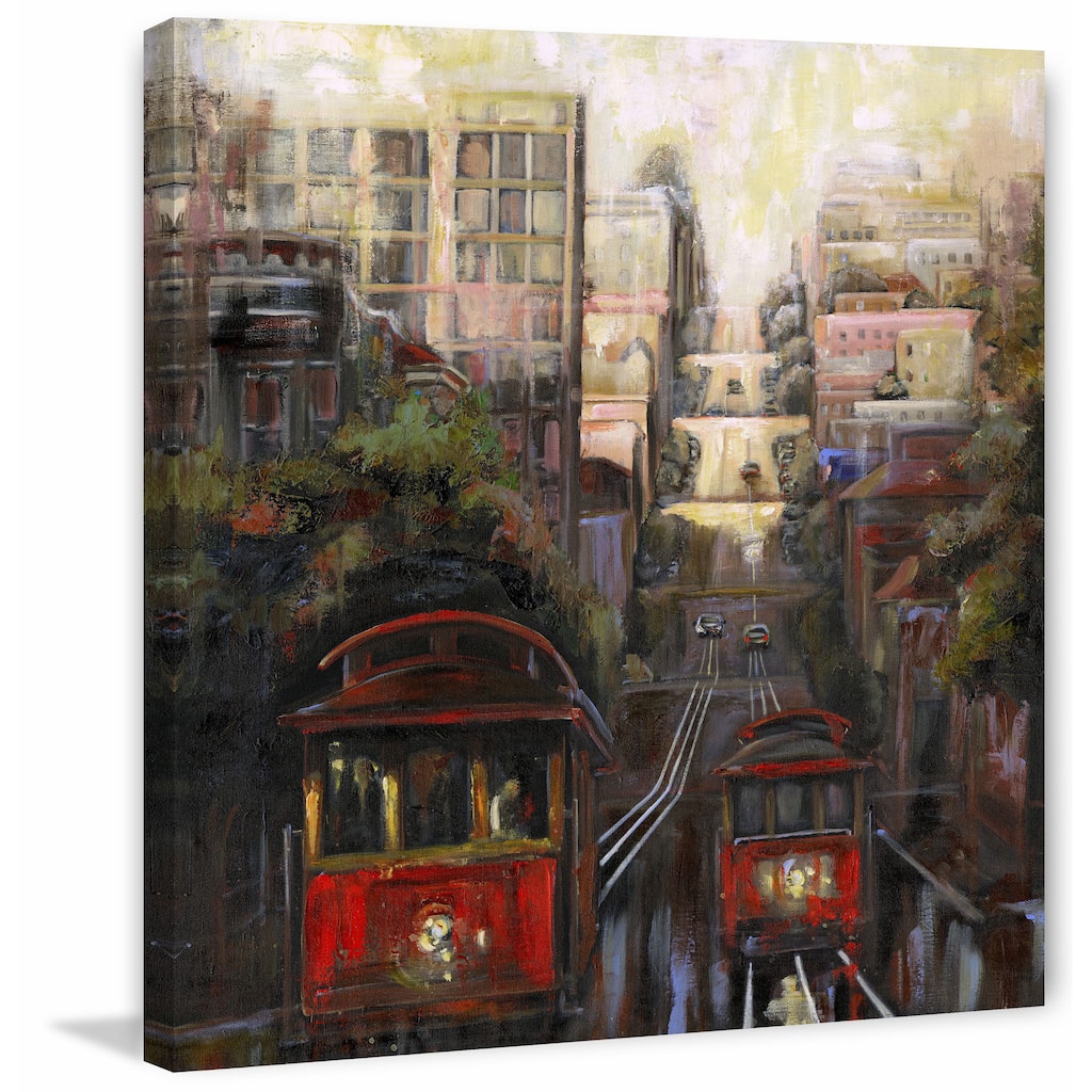 'Up and Down San Francisco' Painting Print on Wrapped Canvas - Multi-Color