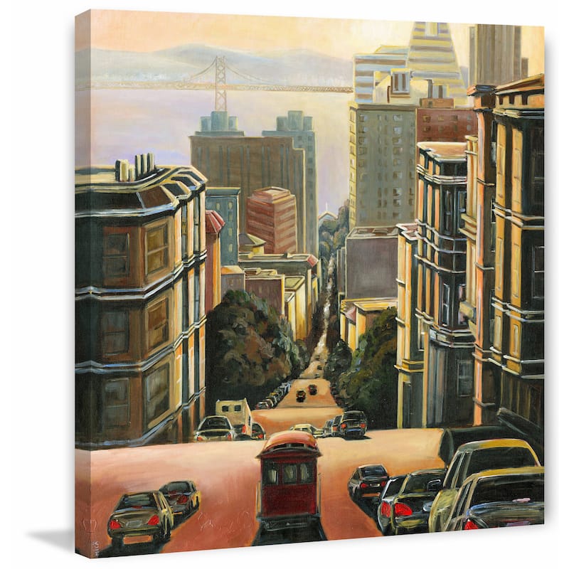 'Tranquility in San Francisco' Painting Print on Wrapped Canvas - Multi-Color