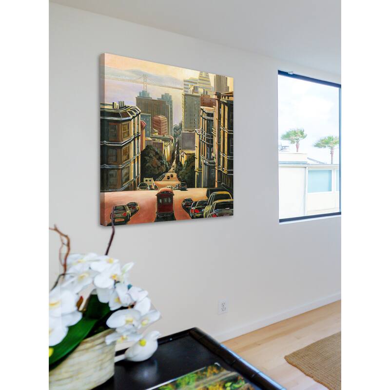 'Tranquility in San Francisco' Painting Print on Wrapped Canvas - Multi-Color