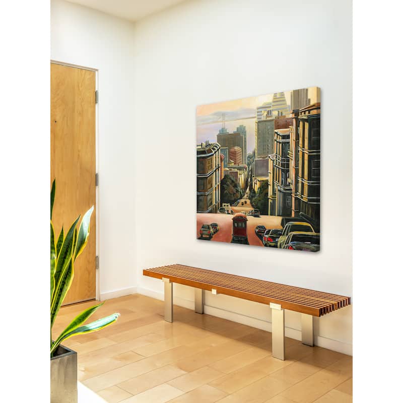 'Tranquility in San Francisco' Painting Print on Wrapped Canvas - Multi-Color