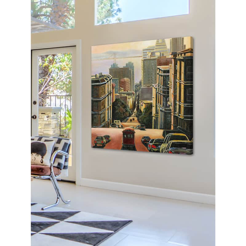 'Tranquility in San Francisco' Painting Print on Wrapped Canvas - Multi-Color