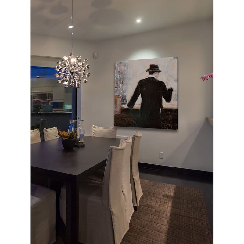 'Bar Scene Man' Painting Print on Wrapped Canvas - Multi-Color