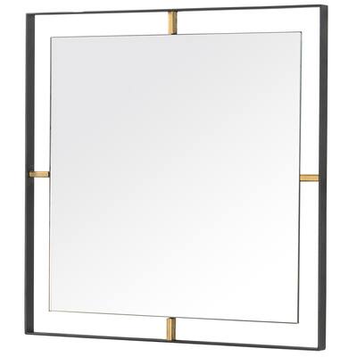 Framed 20-inch Square Matte Black Wall Mirror