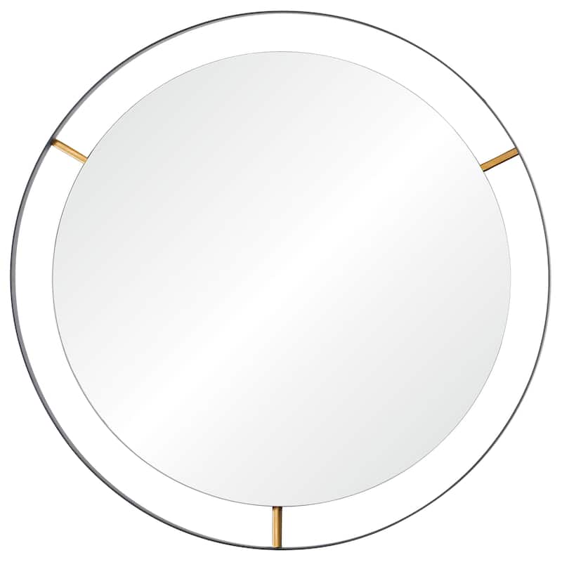 Framed 30-inch Round Matte Black Wall Mirror
